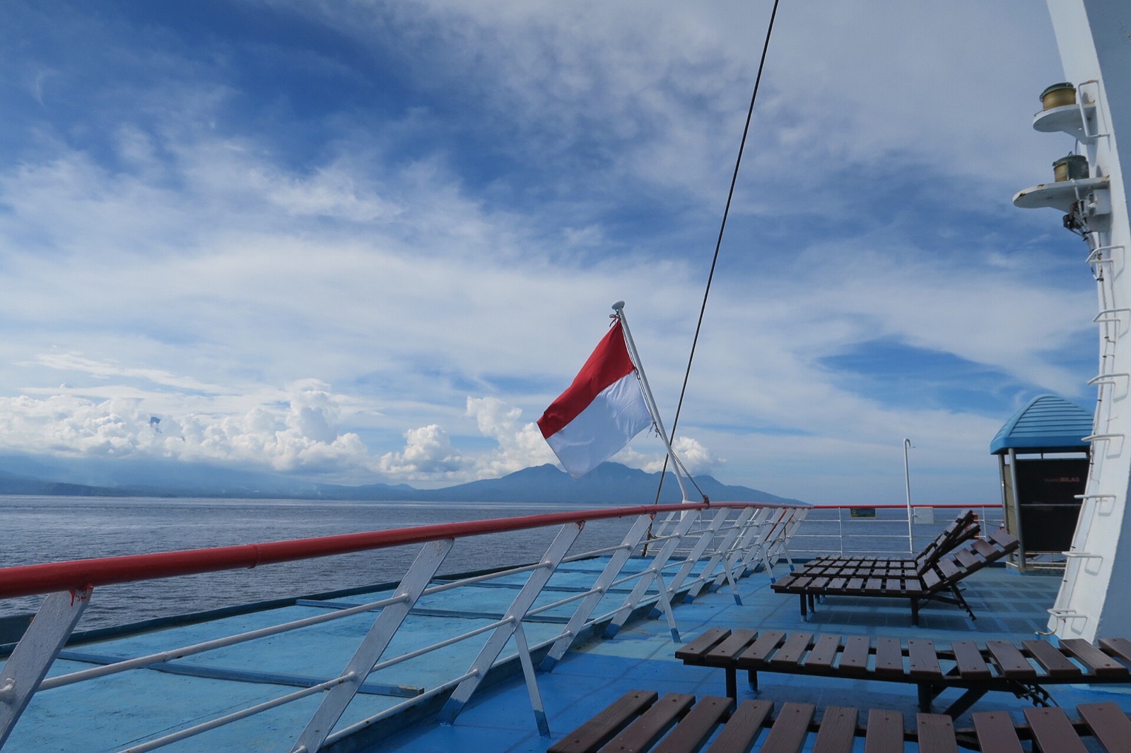 Passenger deck on a ferry near Lombok